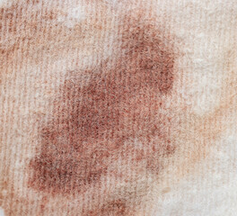 iodine blood stains on cotton wool as a background.