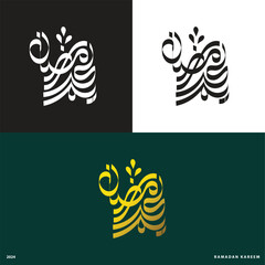 Ramadan Kareem Arabic Calligraphy greeting card. Translation: "Generous Ramadan".	
