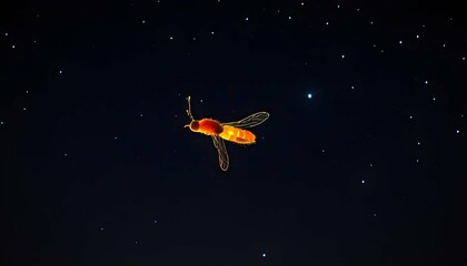 Obraz na płótnie Canvas A Firefly Creating Patterns In The Night Sky