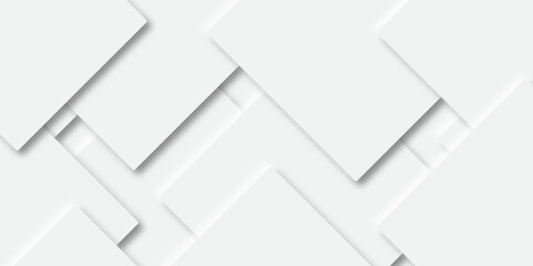 Abstract gray geometric modern square background Neomorphs design. rectangle shape overlaps design abstract Minimal style white neomorphism website banner, Vector business presentation background. - obrazy, fototapety, plakaty