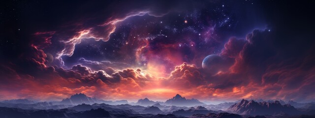 Fototapeta na wymiar Beauty of deep space. Colorful graphics for background, like water waves, clouds, night sky, universe, galaxy, Planets,, Bright color