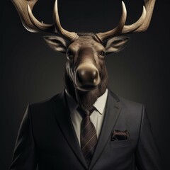 Moose in a suit