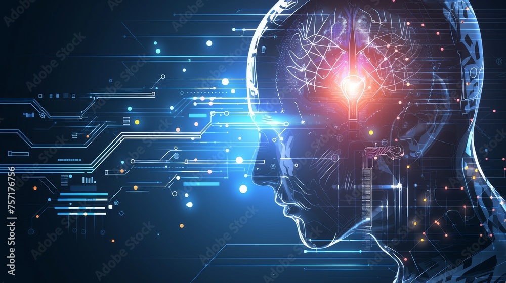 Aufkleber It is the concept of AI (Artificial Intelligence). Deep learning. GUI (Graphical User Interface).