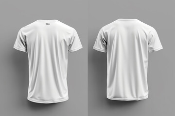 Blank White T-Shirt Front and Back Mockup Template for Clothing Design Projects
