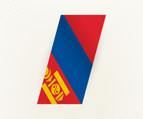 Fototapeta premium Abstract modern vertical flag of Mongolia on beige background with dots.