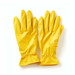 Yellow Gloves isolated on white background