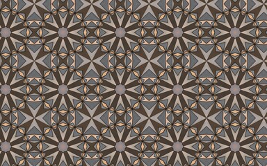 ブロンド、シルバー、ゴールドの配色を軸とした幾何学模様のシームレス背景画像｜八角形｜エンブレム調