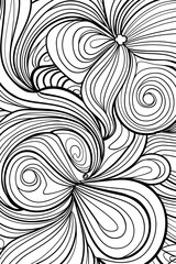 Graceful floral and swirl patterns with a black and white scheme, perfect for chic wallpapers and fabric designs
