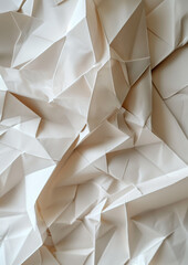 Abstract Origami Art in Beige Tones for Art Exhibitions and Galleries