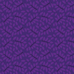 Fototapeta premium Colorful leaves botanical seamless pattern. Twigs and leaves. 