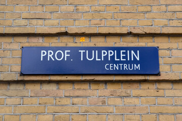 Professor Tulpplein Sign Street At Amsterdam The Netherlands 12-3-2024