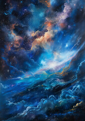 Captivating Oil Paint Patterns of Intergalactic Nebulae Photo