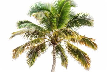 Fototapeta na wymiar Palm tree with coconuts isolated on white background. XXL size.