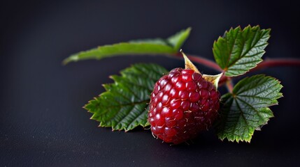 Berry Elegance Boysenberry on Black Background