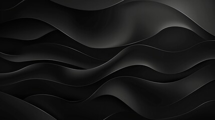 This image showcases sleek waves in dynamic motion, creating a mesmerizing monochromatic pattern suitable for modern design and decor. - obrazy, fototapety, plakaty