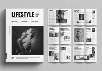 Lifestyle Magazine Layout Design Template - obrazy, fototapety, plakaty