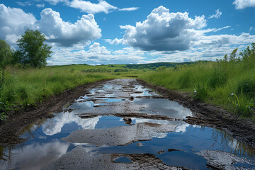 the road in the countryside