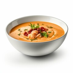 Fototapeta premium Lobster Bisque isolated on white background