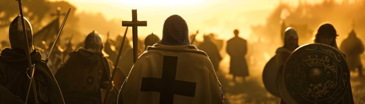 As the sun sets the Knights Templar embark on a sacred quest for the Holy Grail warriors of light and shadow