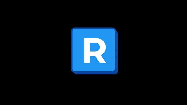 R Letter Animation with transparent background 