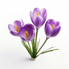 Fototapeta premium Crocus Flower, isolated on white background