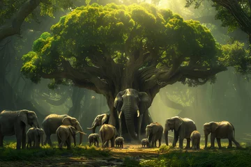Foto op Aluminium Elephants in Jungle © Hamza
