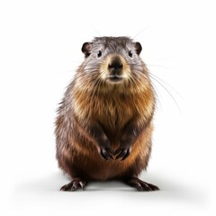 Muskrat isolated on white background