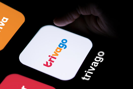 Dhaka, Bangladesh- 13 March 2024: Trivago app icon on the smartphone.