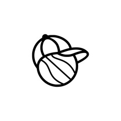 ball with hat logo and icon