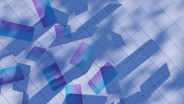 A 3D glass abstract form background, providing a modern and stylish visual element.