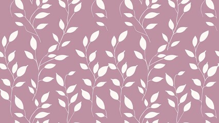 Lavender and White Organic Leaf Pattern