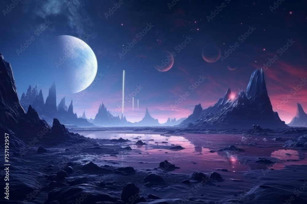 Canvas Prints a shot of a distant planet with a bright and vibrant atmosphere