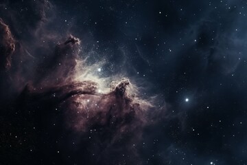 Fototapeta na wymiar A close-up of a nebula in the night sky, illuminated by a distant star