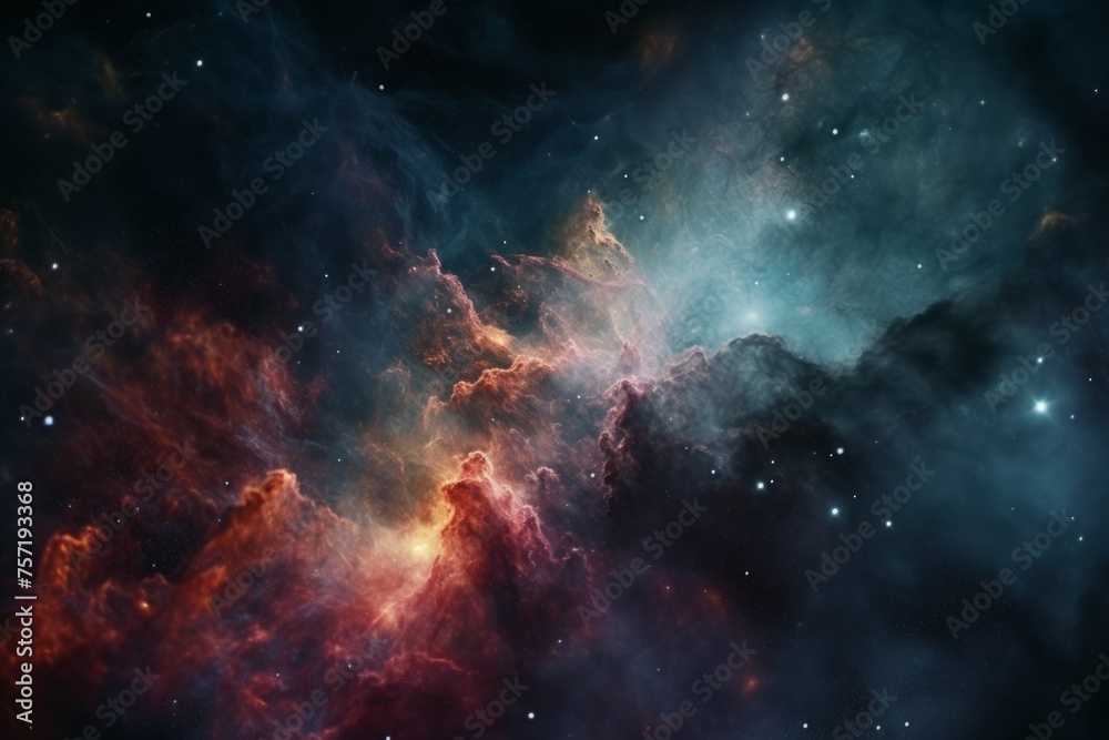 Wall mural a close-up shot of a nebula, with vibrant colors and intricate details visible in the gas clouds