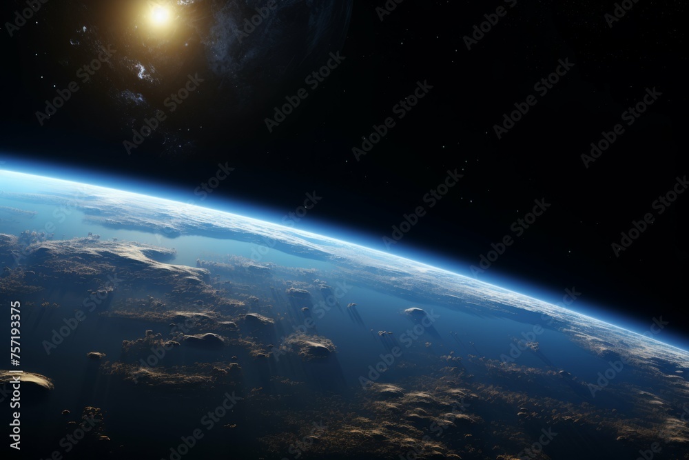 Canvas Prints a view of the moon from space, with the earth in the background