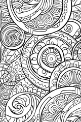 A richly detailed mandala pattern filled with circular motifs and varied textures for a culturally rich artistic display