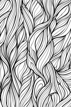 An artistic representation of black lines creating a flowing and intertwining pattern that gives a sense of movement