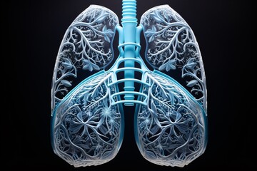 a blue and white lungs