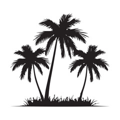 Fototapeta premium Black Palm Tree Vector Illustration