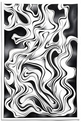 An artistic representation of fluid motion in high contrast black and white, depicting a sense of movement