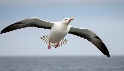 An Albatross With Its Wings Outstretched Catching