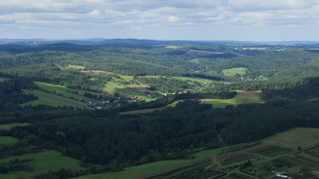 Beautiful Landscape Forest Mountains Bieszczady Bircza Aerial View Poland
