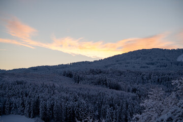 sunset in the mountains