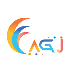 AGJ letter technology logo design on white background. AGJ creative initials letter business logo concept. AGJ uppercase monogram logo and typography for technology, business and real estate brand.
