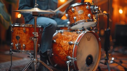 Fototapeta na wymiar drummer playing drum