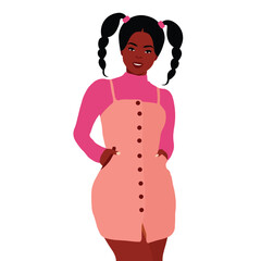 Young stylish black woman in elegant style vector