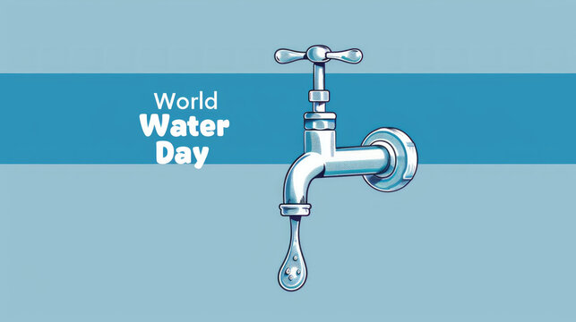 World Water Day Simple Faucet Drop Illustration