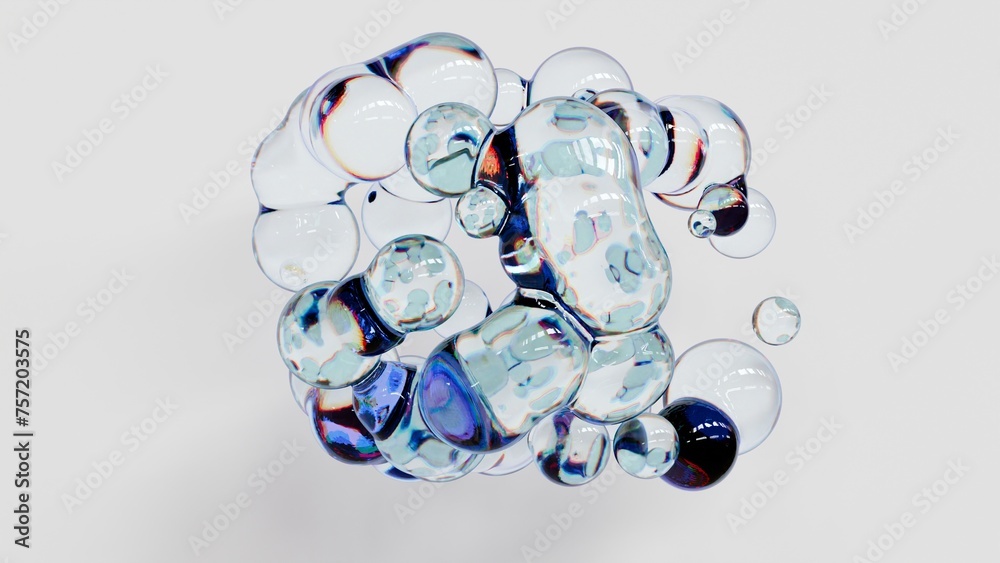 Poster a 3d glass abstract form background, providing a modern and stylish visual element.