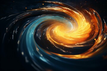 an abstract circular swirl flame and space