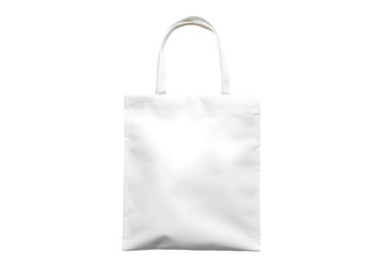 White pure cotton tote bag shopper design mockup isolated on transparent background